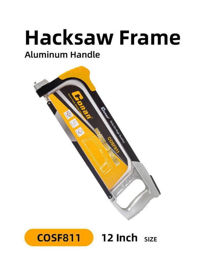 Conan Aluminum Handle Hacksaw Frame – Heavy Duty Hand Saw for Metal & Wood – 12 Inch - Image 1