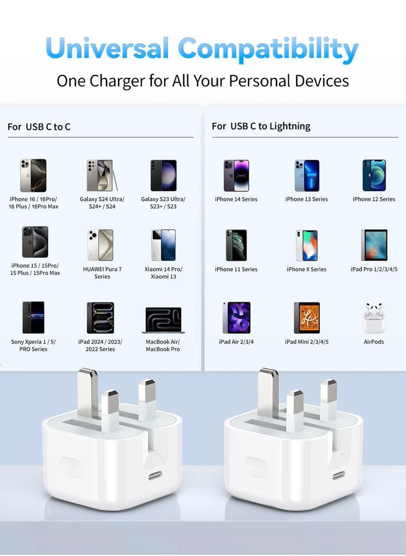 POWER LIFE 20W Fast Charger  for iPhone , Foldable iPhone Charger Type C Plug with 1.5M USB C Cable iPhone for 16/16 Pro/16Pro Max/15/15 Pro/15 Pro Max/iPad/iPad Pro/AirPods  - Image 5