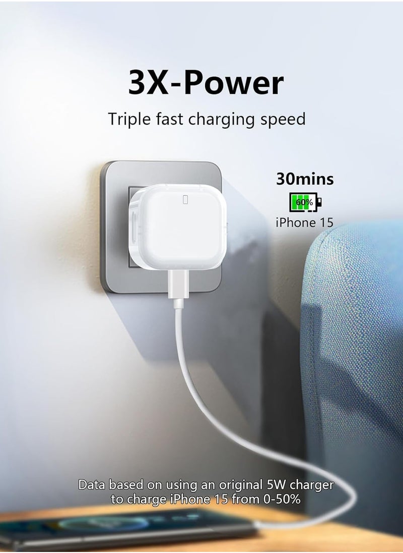 XnYao - 20W Type C Charger For iPhone 16 15 Fast Charging With 1.5M Cable , Foldable iPhone Charger Type C Plug  For iPhone 16 /16 Plus/16 Pro/16 Pro Max/iPhone 15/15 Pro Max/iPad Pro/AirPods - Image 1