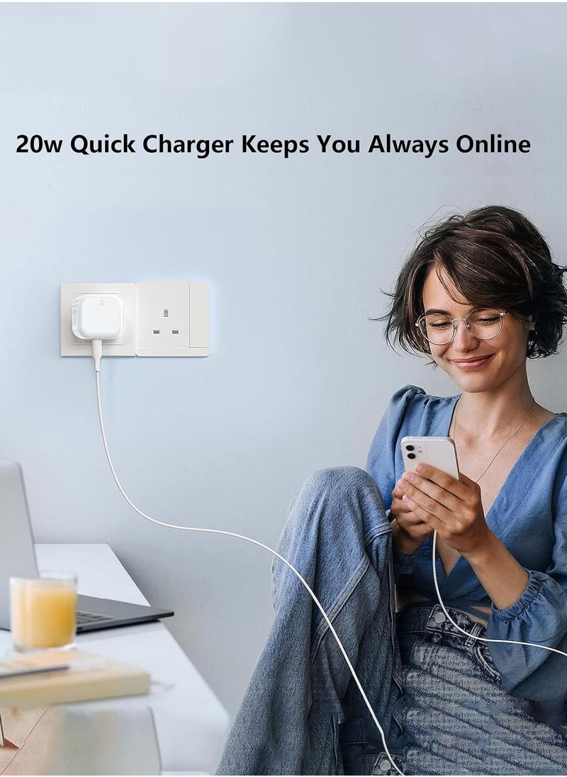 XnYao - 20W Type C Charger For iPhone 16 15 Fast Charging With 1.5M Cable , Foldable iPhone Charger Type C Plug  For iPhone 16 /16 Plus/16 Pro/16 Pro Max/iPhone 15/15 Pro Max/iPad Pro/AirPods - Image 1
