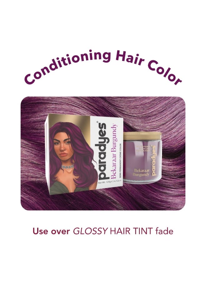 Paradyes Top-up Semi-permanent Bekaraar Burgundy DIY Conditioner Based Hair Colour, 120 gm - Image 2