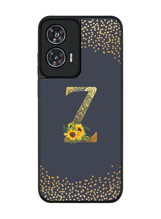 Stylizedd For Motorola Edge 50 Fusion 5G Case,Slim fit Camera Protection, Shockproof Thin Phone cover  - Custom Floral Monogram - Z  (Grey ) - Image 1