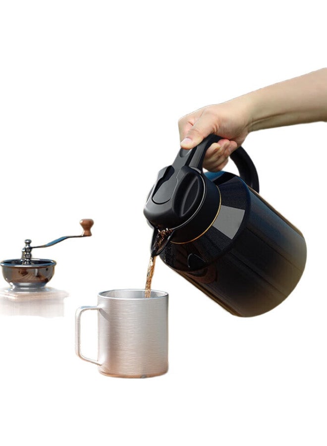 JD.com Jd Jingzao Teapot, Tea Brewing And Steeping Pot, Tea Ceremony Pot With Stove, [Long And Short Dual Tea Compartments], 316 Stainless Steel, Black And Gold 2L - Image 2