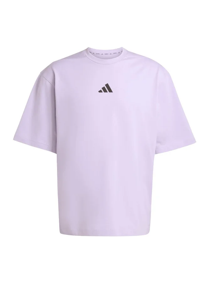 adidas Oversize Tee Purple Training T-Shirts For Men XS