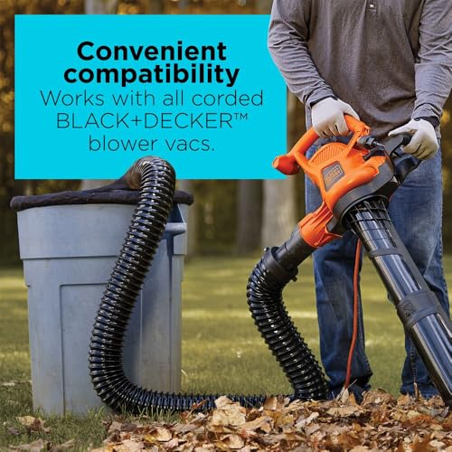 BLACK+DECKER BLACK+ DECKER Leaf Blower Hose Attachment for Corded Leaf Blowers, Attachment Only, 8ft (BV-006) - Image 5