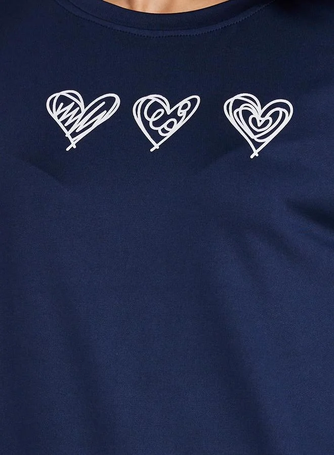 Take Two Take Two Graphic Print Oversized T-Shirt and Pyjama Sets