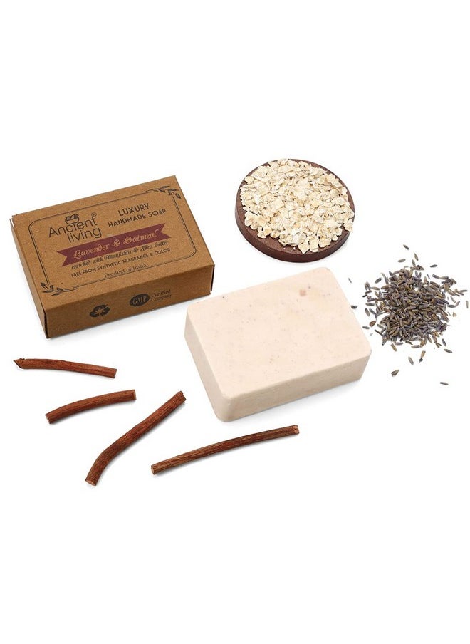 Ancient Living Lavender & Oatmeal Luxury Handmade Soap -100 Gm - (Set Of 2) Organic Anti-Ageing Hydrating And Moisturizing Bathing Bar Best For Skin Inflammation  - Image 2