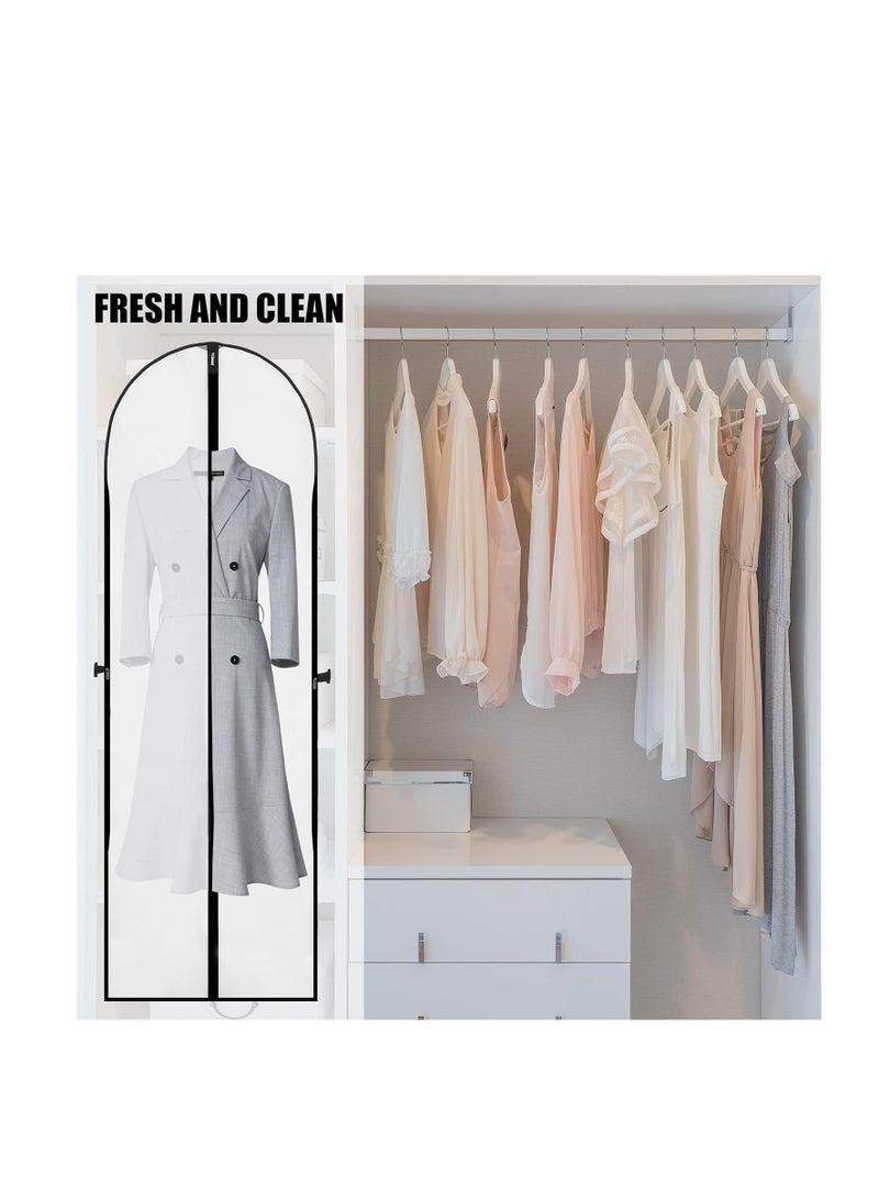 Garment Bag 2 Pcs Garment Cover Bag Dustproof Clothes Cover Bags Wedding Dress Bag Cover Foldable Clothe Storage Bag Protector for Closet Storage Suit,Robe,Long Dress(60*180CM-White) - Image 3