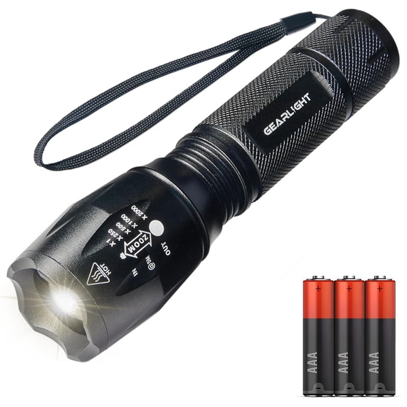 GearLight S1050 LED Flashlight High Lumens - for Camping, Hiking, Dog Walking - Powerful Emergency Flashlights with 3 Modes for Outdoor Use - Bright Flashlight - 2 Pack, (Batteries Not Included) - Image 1