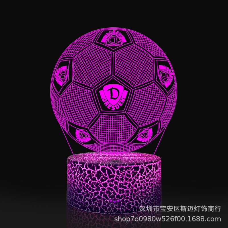 Football Night Light Export Led Creative 3D Acrylic Battery Colorful Touch Remote Control Desk Lamp - Image 1