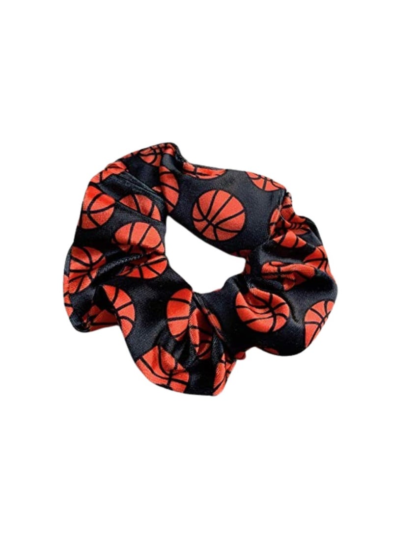 Sportybella - Sportybella Basketball Hair Tie Orange Premium Velvet No Crease Hair Accessories for Basketball Players and Fans Great Gift - Image 1