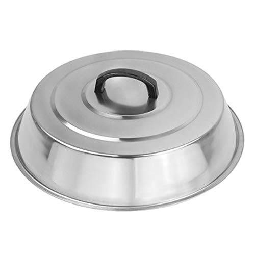 ZBXFCSH Griddle Accessories 12 Inch Round Stainless Steel Basting Griddle Cover - Cheese Melting Dome and Steaming Cover Wok Lids, Best for Use in Flat Top Griddle Grill Cooking Indoor or Outdoor - Image 1