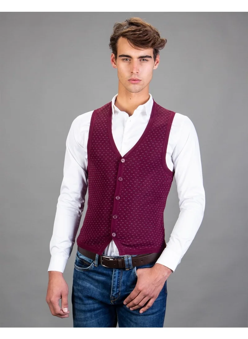 تودورس Patterned Claret Red Men's Vest