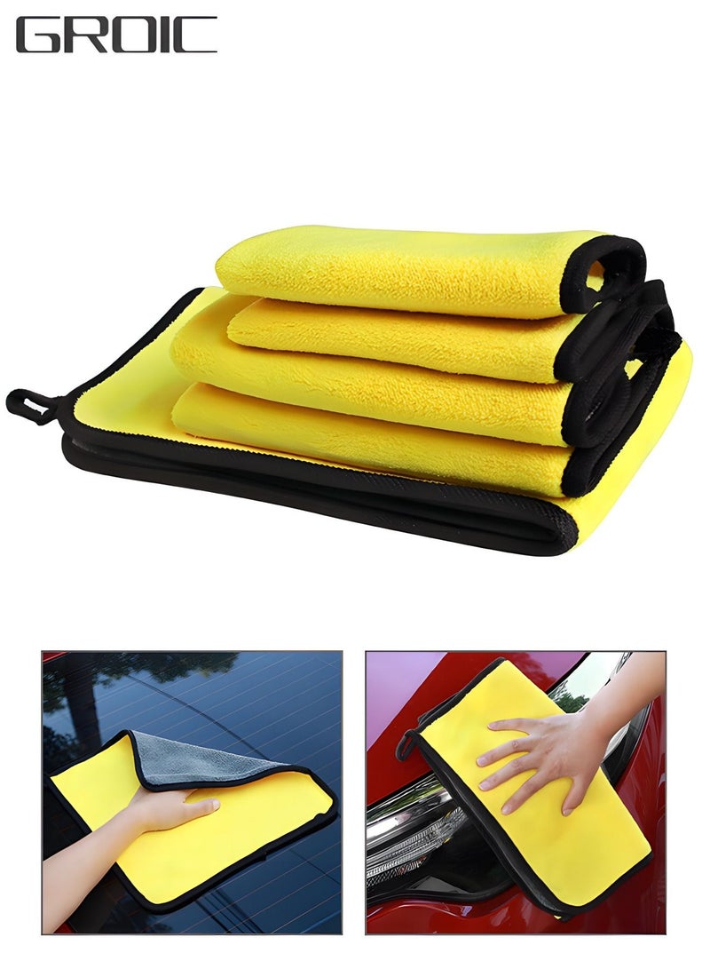 GROIC 5 قطع من مناشف تجفيف السيارات المصنوعة من الألياف الدقيقة، مناشف تنظيف متعددة الأغراض من الألياف الدقيقة، مناشف تجفيف السيارات، أدوات تنظيف السيارات - Image 1
