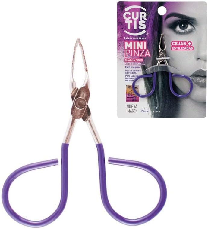 PROFESSIONAL Mini TWEEZERS with Easy Scissor Handle The BEST PRECISION EYEBROW TWEEZERS MenWomen PORTABLE Beauty Tools for Facial Hair Ingrown Hair Blackhead 58CC Purple MADE IN MEXICO