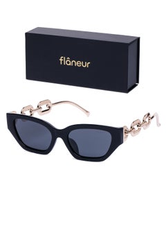 flâneur Stylish Polarized Sunglasses For Women and Men Black  - Image 1