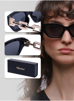 flâneur Stylish Polarized Sunglasses For Women and Men Black  - Image 4