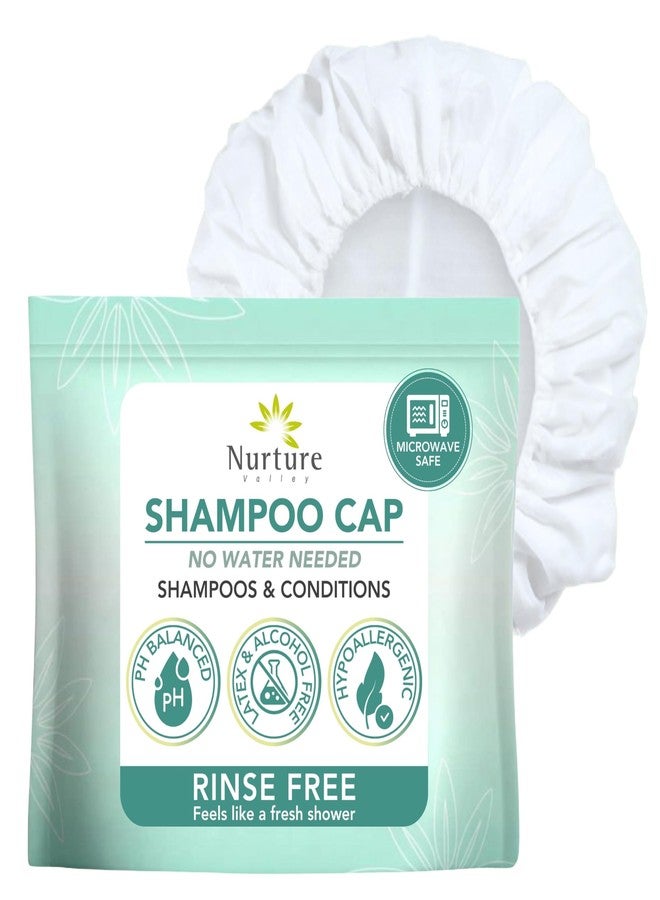 Nurture Valley No Water Rinse Free Shampoo Cap by Nurture | Microwavable Washing & Conditioning Shower Caps to Wash Hair w/o Bath | Waterless Bathing | Disposable & Hypoallergenic for Adults, Bedridden & Elderly - Image 1