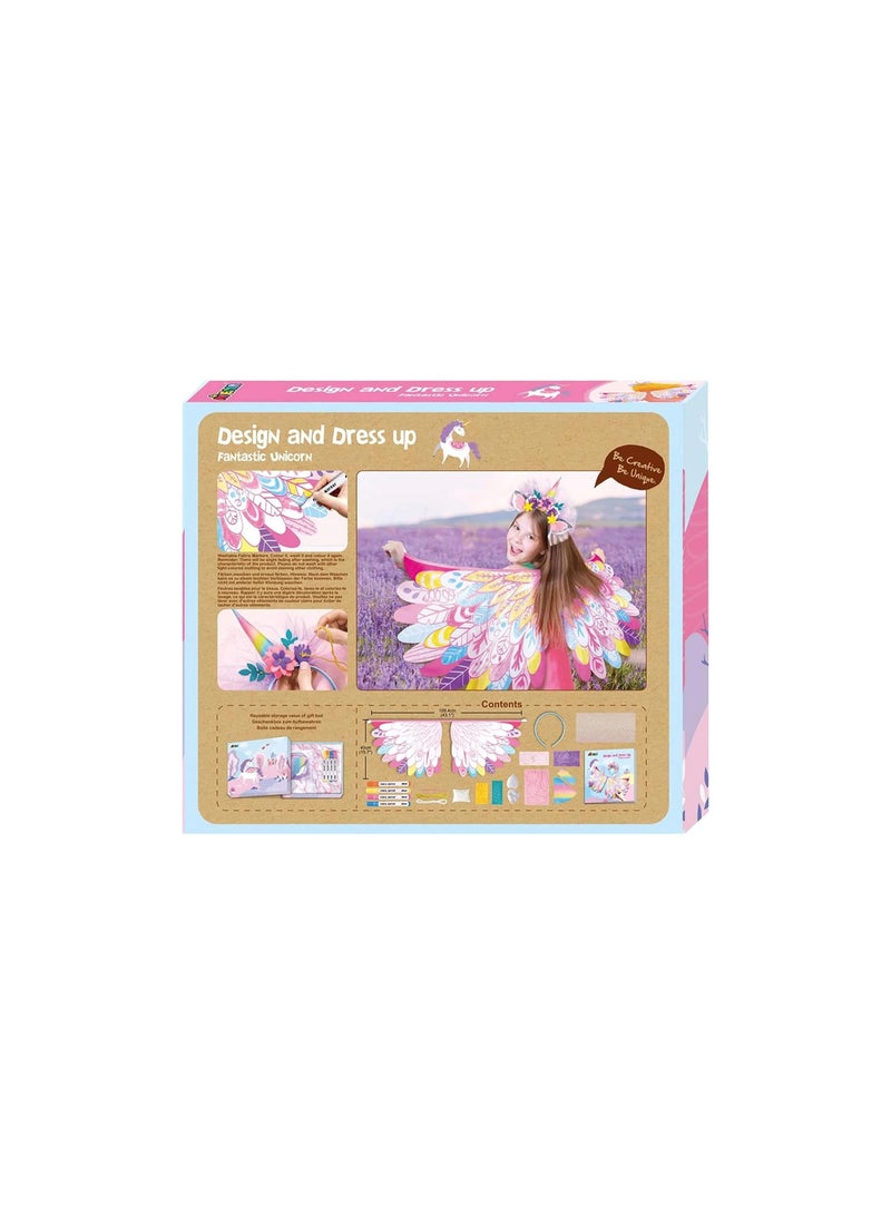 Avenir Avenir Unicorn Dress Up Fun Set – Fantastic Unicorn | DIY Costume with Pre-Printed Wings, Markers, Felt, Plastic Needle, & Headband - Spark the Imagination | 3+ Years - Image 3