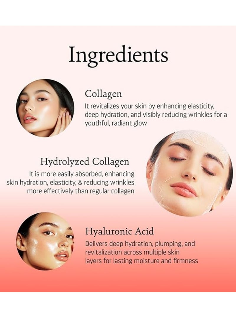 Indulgeo ESSENTIALS Indulgeo Essentials Melting Collagen Film Patches For Hydrating Skin, Set Of 4 Full Face Pack Mask Reduces Wrinkles & Gives Instant Plumpness  - Image 3
