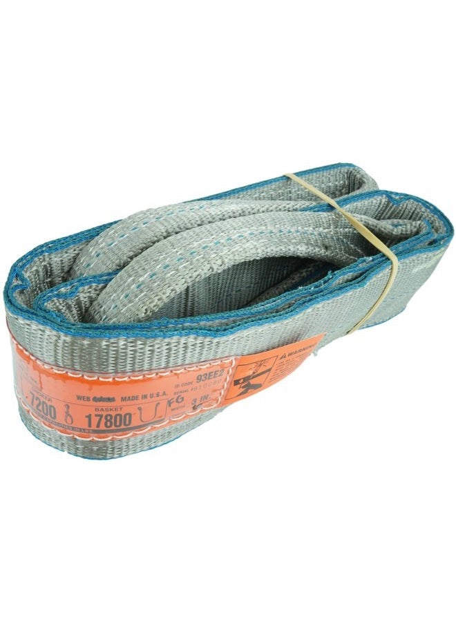 Chenango Supply DD Sling 1 Inch x 3 Foot Polyester Lifting Sling – USA Made, 3,200 lb Vertical, 2,600 lb Choker, 6,400 lb Basket – 2-Ply Heavy Duty 900 Webbing, Flo-Guard Eye & Eye Rigging Sling - Image 1