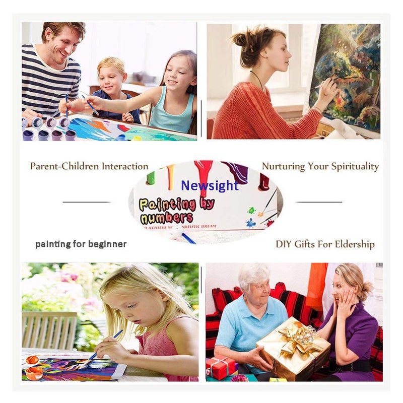 Newsight DIY Oil Painting Paintworks Paint by Number for Kids and Adults (16" x 20"Color Cat) - Image 5