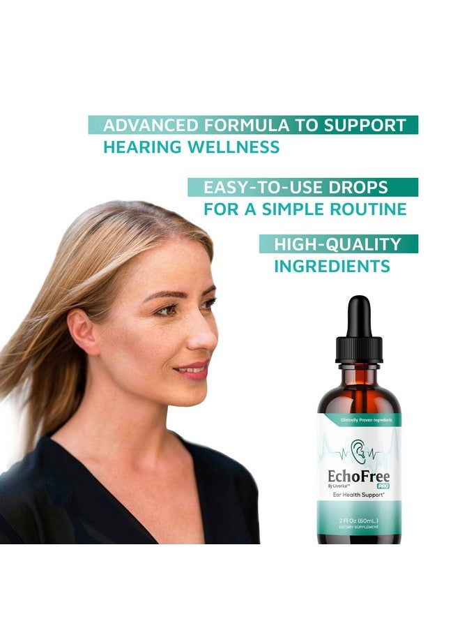 LIVORKA (2 Pack) Echo Free Drops - Natural Support, EchoFree Pro Ear Health Support Supplement Liquid Drops, Echofree Pro Healthy Ear Vitamin Premium, EchoFree Advanced Formula Reviews, 2 Bottles for 2 Months - Image 2