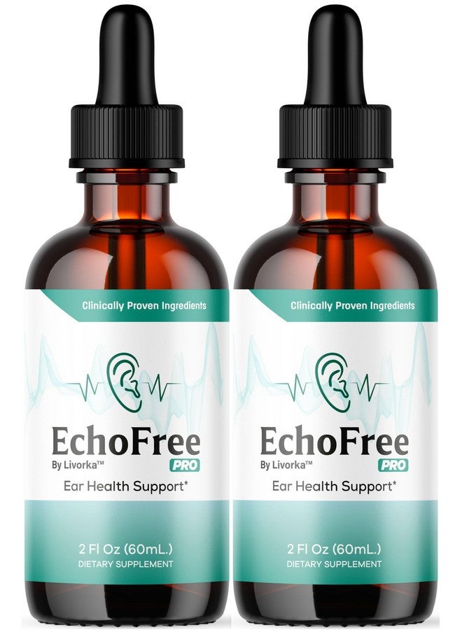 LIVORKA (2 Pack) Echo Free Drops - Natural Support, EchoFree Pro Ear Health Support Supplement Liquid Drops, Echofree Pro Healthy Ear Vitamin Premium, EchoFree Advanced Formula Reviews, 2 Bottles for 2 Months - Image 1