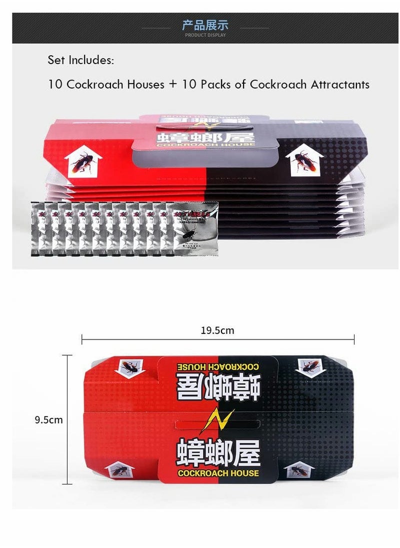 Generic - 10 Pack Non Toxic Cockroach Traps Strong Sticky Glue for Pest Control Effective Against Spiders Ants and Roaches - Image 1