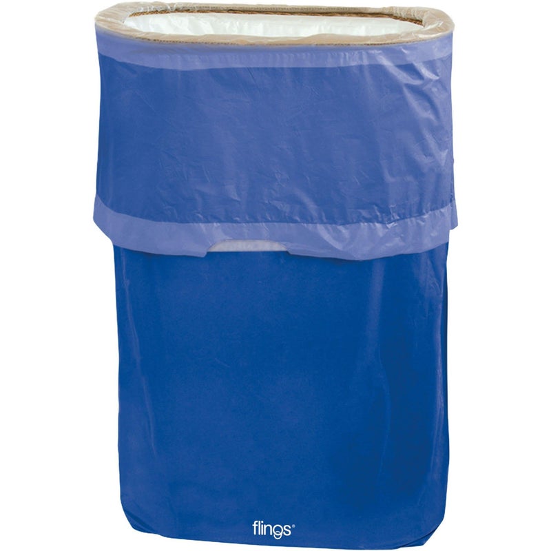 Amscan Blue Flings Plastic Bin 22 x 15 Pack of 1 Stylish Convenient Portable Trash Solution for Events Parties - Image 2