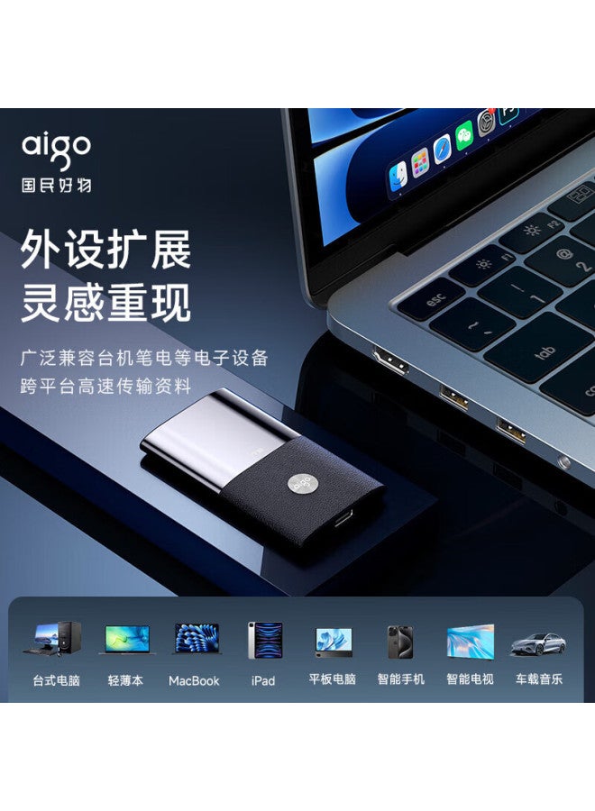 aigo قرص صلب محمول من نوع الحالة الصلبة Type-C USB3.2 اتصال مباشر بالهاتف ضروري للمكتب والدراسة - Image 3