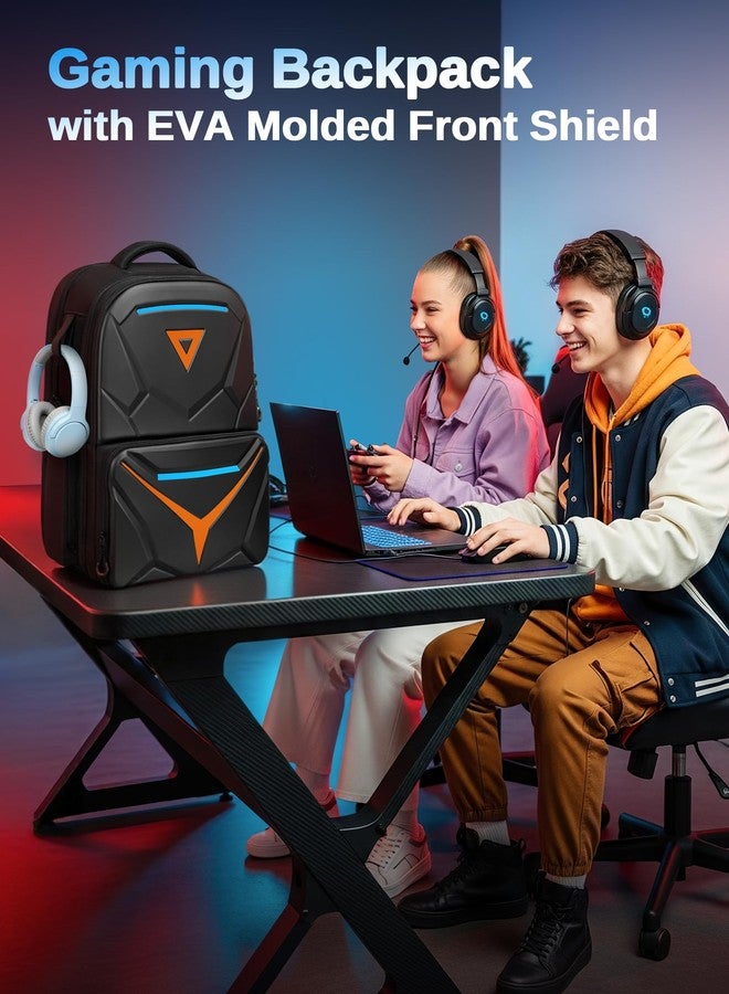 MATEIN Hard Shell Gaming Backpack for Men, Waterproof Extra Large Laptop Backpack with EVA Front Shield, 18 inch TSA Approved Gaming Laptop Bag with Controller Pockets & Cooling Pad Compartment - Image 2