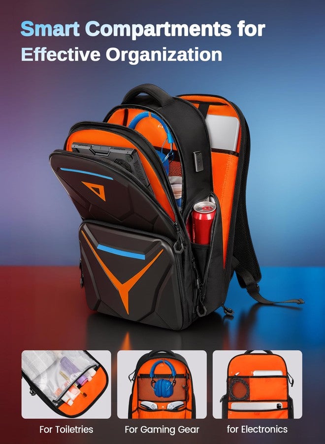 MATEIN Hard Shell Gaming Backpack for Men, Waterproof Extra Large Laptop Backpack with EVA Front Shield, 18 inch TSA Approved Gaming Laptop Bag with Controller Pockets & Cooling Pad Compartment - Image 3