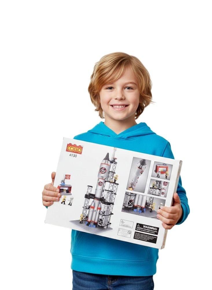بريميم مجموعة مكعبات بناء إطلاق صاروخ فضائي من كوغو – قطع عالية الدقة، مكعبات تثبيت قوية، لعبة استكشاف فضاء إبداعية في مجالات العلوم والتقنية والهندسة والرياضيات مع مجسمات رواد فضاء - Image 4