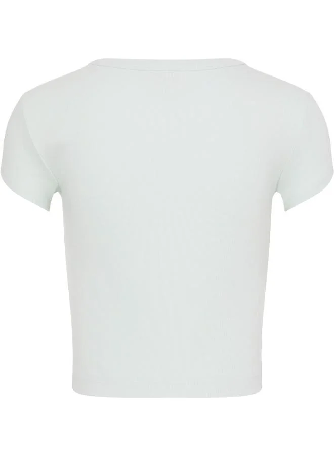 Calvin Klein Jeans Logo Crop Crew Neck T-Shirt