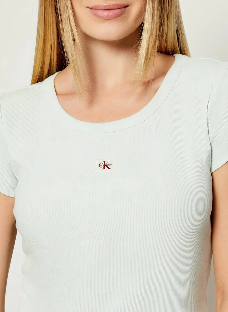 Calvin Klein Jeans  Logo Crop Crew Neck T-Shirt for Women | Best Price UAE