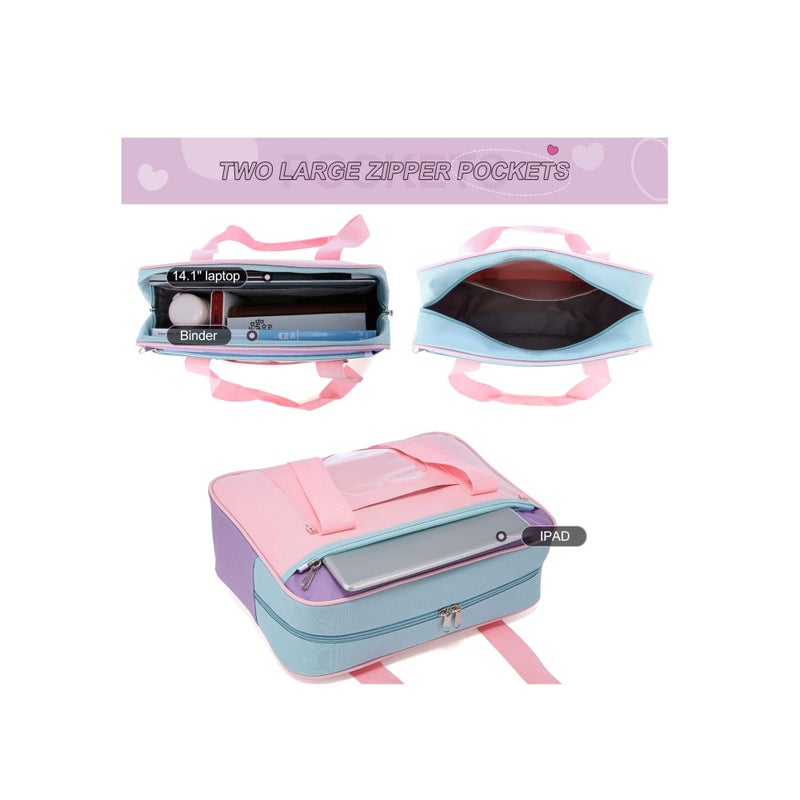 Zikra Shoulder Bag, School Bag Made Of Premium Oxford and Pvc Plastic Large Anime Shoulder Bag Kawaii Handbag for Women Transparent Love Casual Shoulder Bag for School, Work, Gym, Sports, Travel (Pink) - Image 2