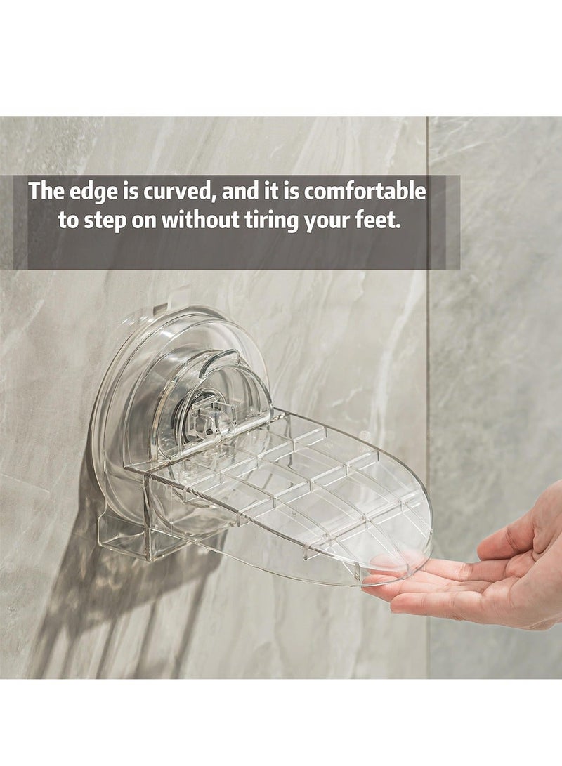 NIBEMINENT Shower Foot Rest for Shaving Legs, 2 Pack No Drilling Non Slip Suction Cup Rest, Stool Legs Assist, Stand Inside Shower, Women & Back Pain Sufferers  - Image 2