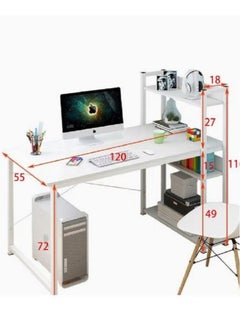 AGD Study Table With Storage Computer Desk 4 Tier 120X55X72Cm  - Image 2