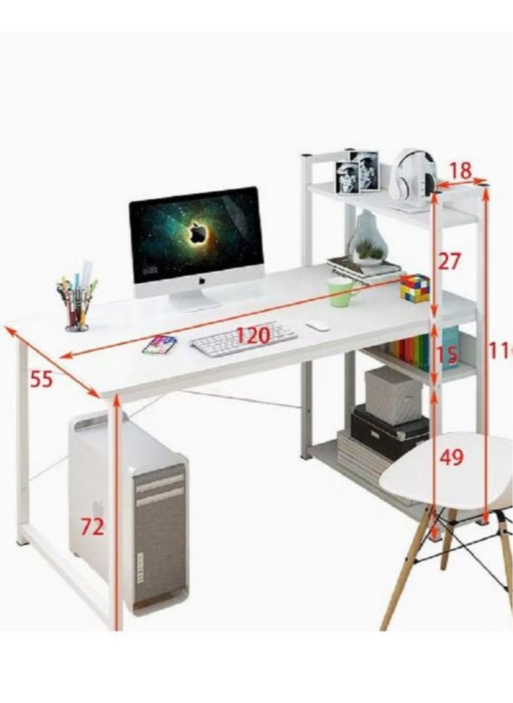 AGD - Study Table With Storage Computer Desk 4 Tier 120X55X72Cm - Image 1