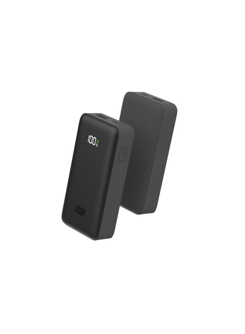 JODA Power bank with10000mAh capacity and 30W PD provides fast and efficient charging for smart devices. Equipped with USB-C and USB-A ports and an LED display to show battery level, with a sleek and portable design. - Image 2