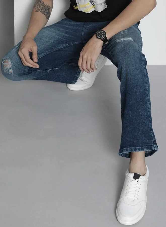 The Indian Garage Co Men Dark Wash Bootcut Jeans