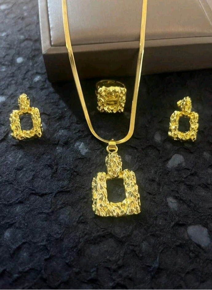 Trendy Stainless Steel Gold Plated Jewellery Set For Women  - Image 4