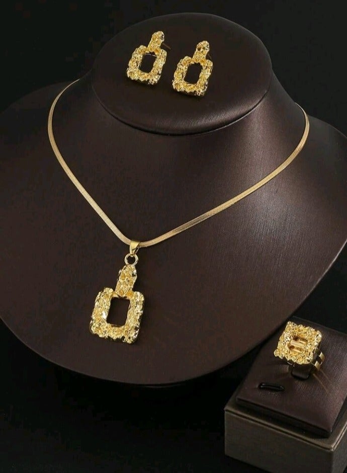 Trendy Stainless Steel Gold Plated Jewellery Set For Women  - Image 2