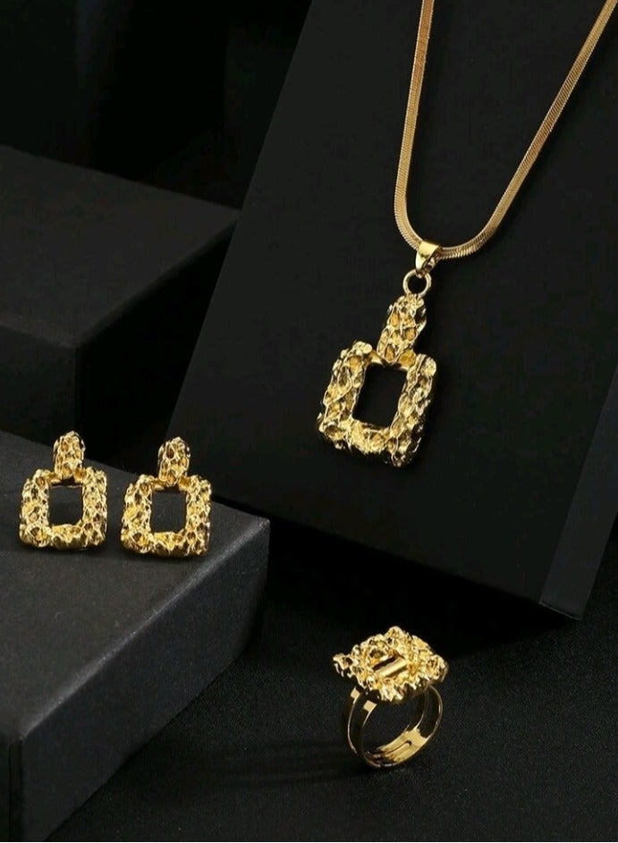 Trendy Stainless Steel Gold Plated Jewellery Set For Women  - Image 1