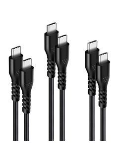 Fasgear USB C to USB C Cable (3 Pack, 1ft+3ft+6ft, Black) Fast Charge Type C to Type C 2.0 Cable High-Speed Data Transfer Sync USB C-C Cable for Galaxy S10, Huawei P20, Nexus 6P, Chromebook, Matebook
