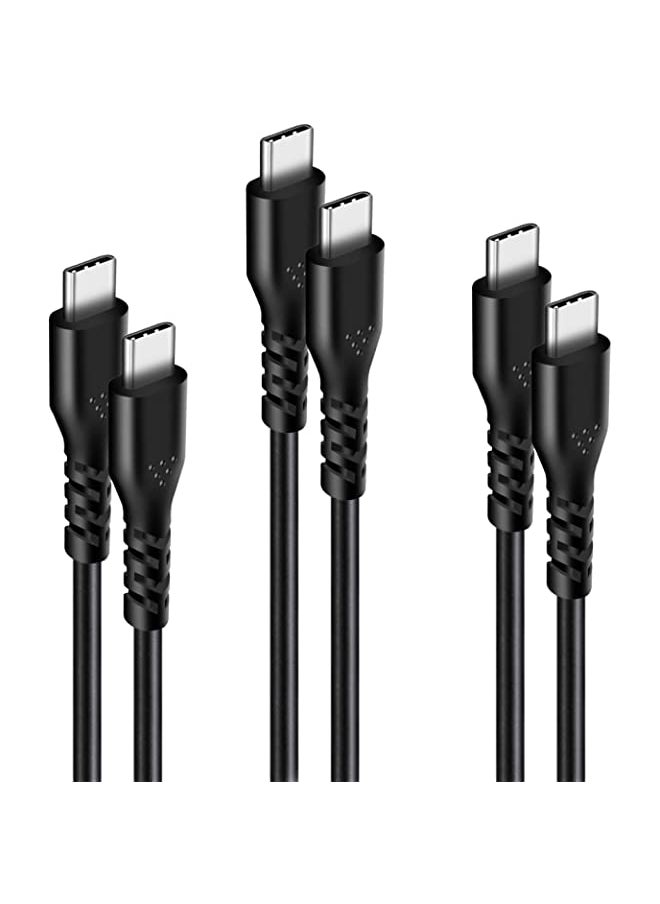 Generic - Fasgear USB C to USB C Cable (3 Pack, 1ft+3ft+6ft, Black) Fast Charge Type C to Type C 2.0 Cable High-Speed Data Transfer Sync USB C-C Cable for Galaxy S10, Huawei P20, Nexus 6P, Chromebook, Matebook - Image 1