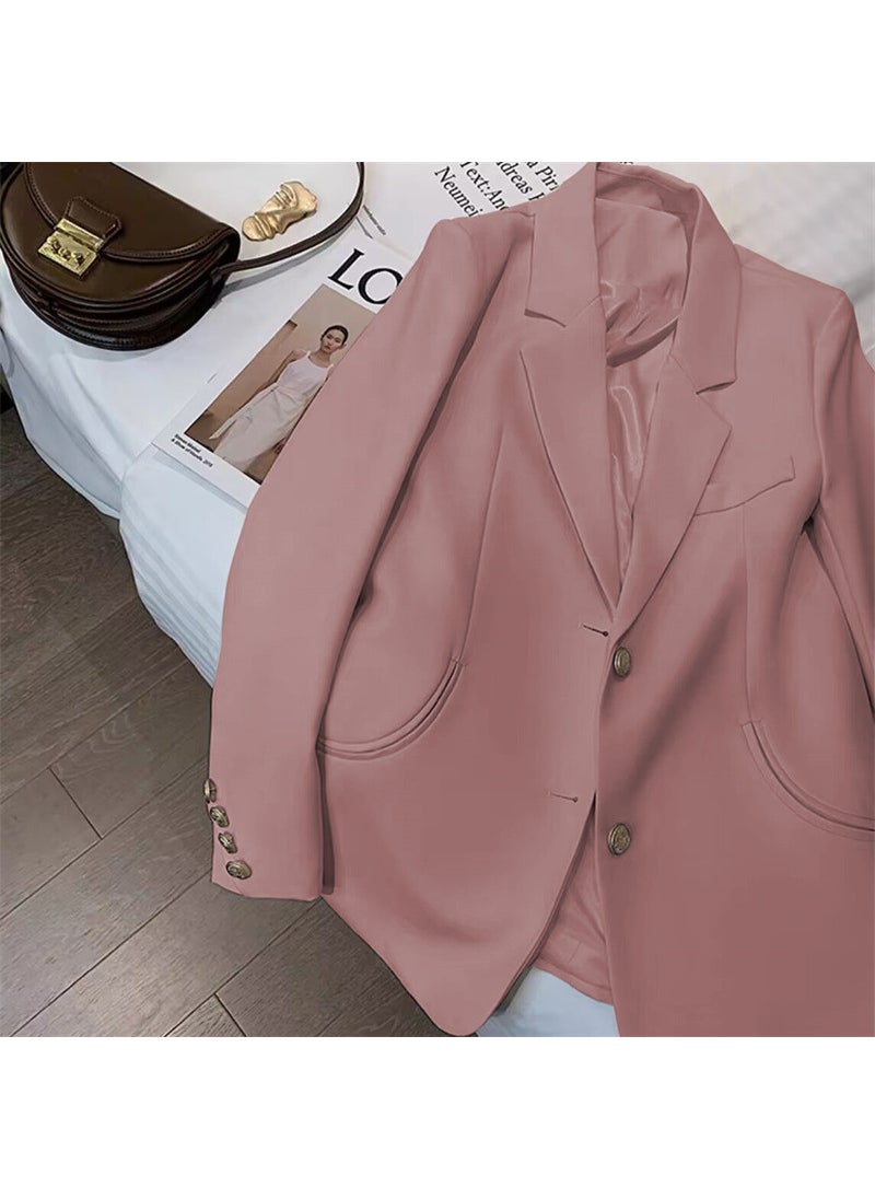 Generic 2024 Spring Autumn Fashionable Petite Blazer Women Pink  - Image 1
