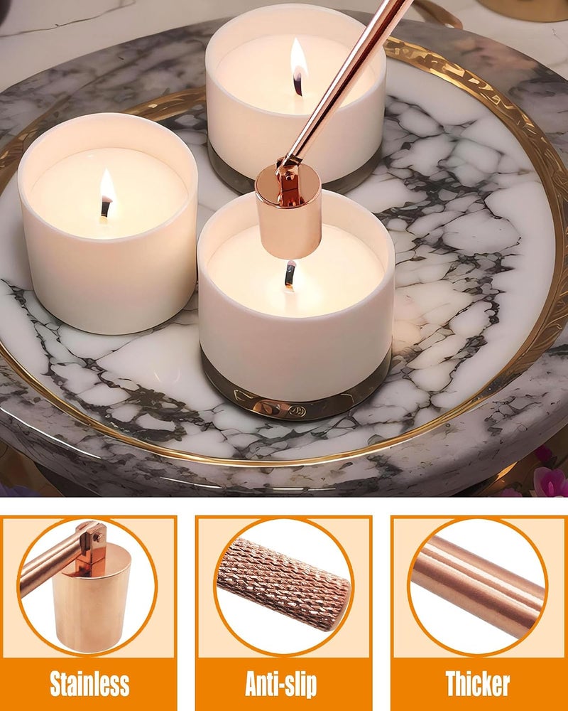 YOUTUOY 4 in1 Candle Accessory Set with Rechargeable Candle Lighter, Candle Wick Trimmer, Candle Wick Snuffer, Candle Wick Dipper, Candle Care Kit (Rose Gold) - Image 5