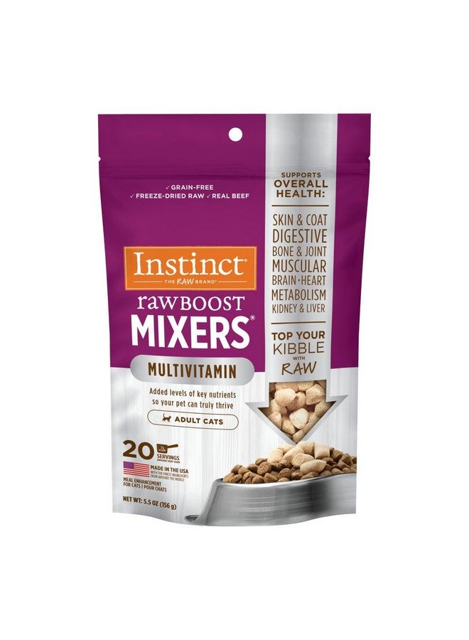 غريزة خليط راو بوست، طعام قطط خام مجفف بالتجميد، خالي من الحبوب مع مكونات وظيفية، 5.5 أونصة. - Image 1